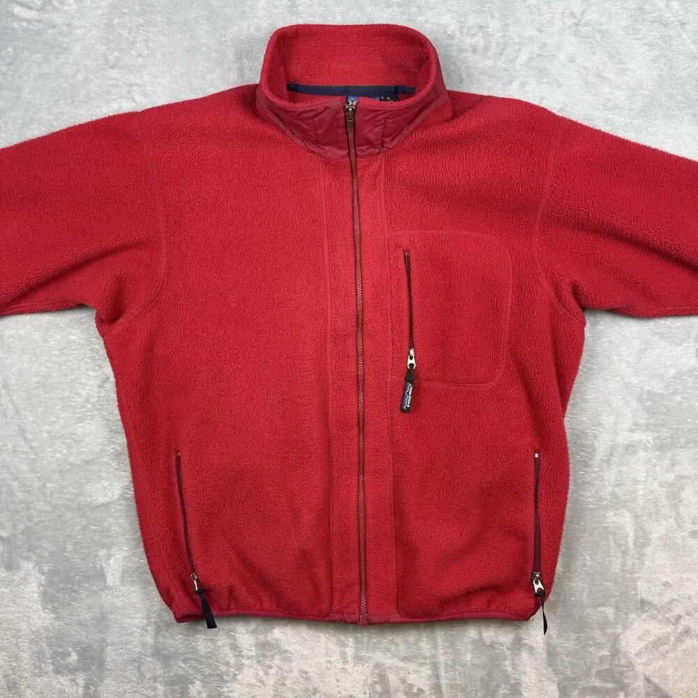Vintage Patagonia Synchilla Fleece Jacket Men’s XL Red Made in USA Full Zip